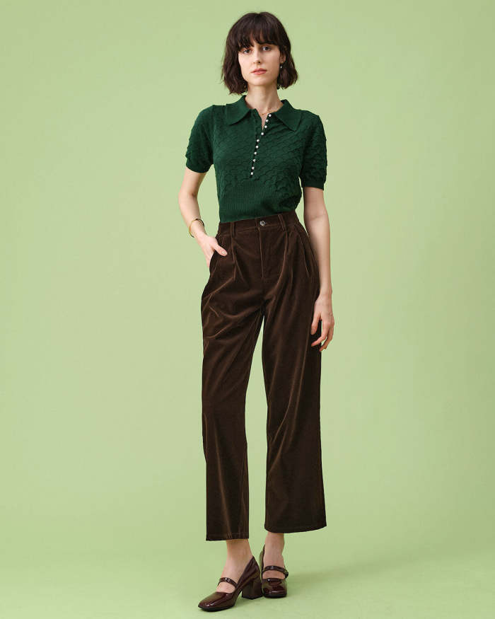 The High Waisted Pleated Wide Leg Pants