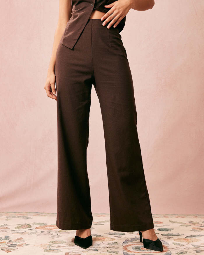 The Coffee High Waisted Vintage Flare Pants