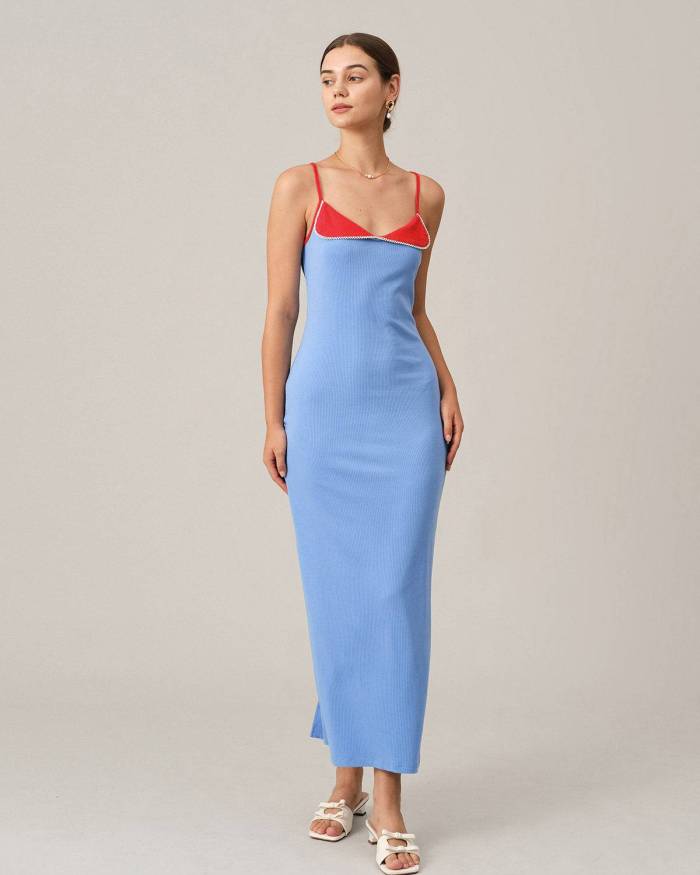 The Color Block Bodycon Maxi Dress