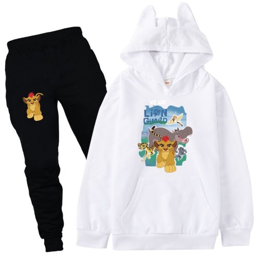 The Lion King Print Girls Boys Cotton Hoodie Pants Suit Long Outfit
