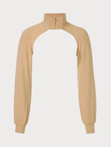 The Mock Neck Zipper Shrug Tee