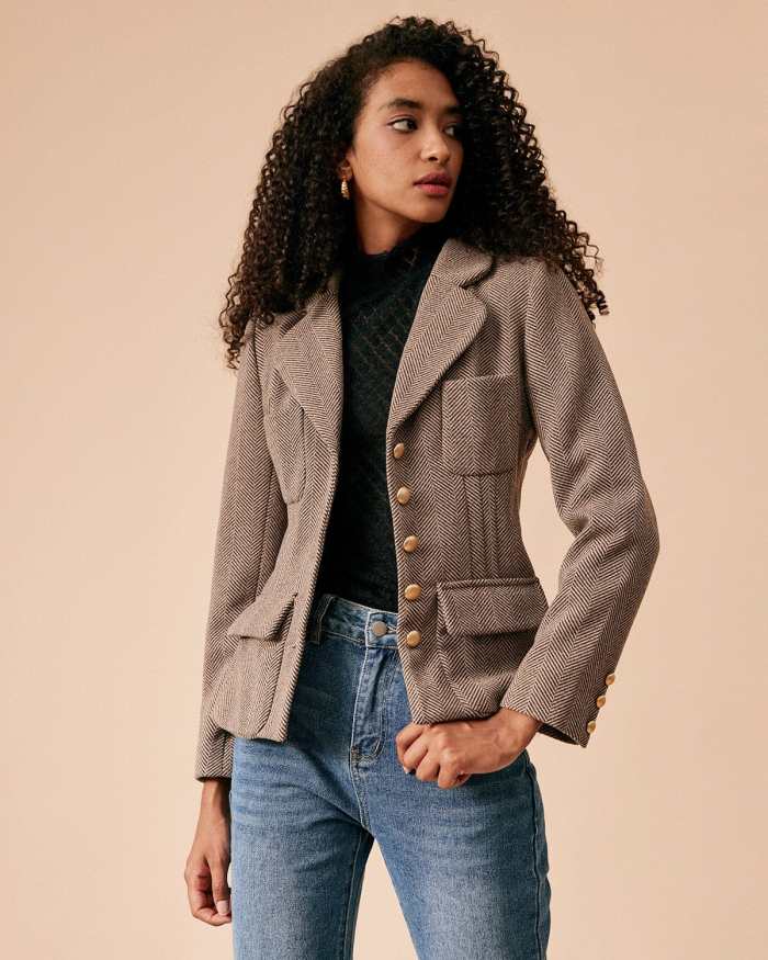 The Brown Collared Single-Breasted Jacket