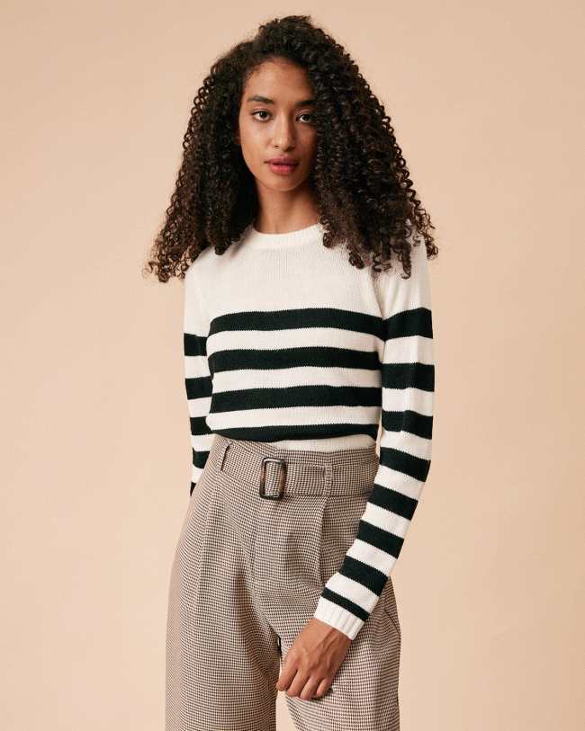 The Stripe Ribbed Knit Sweater