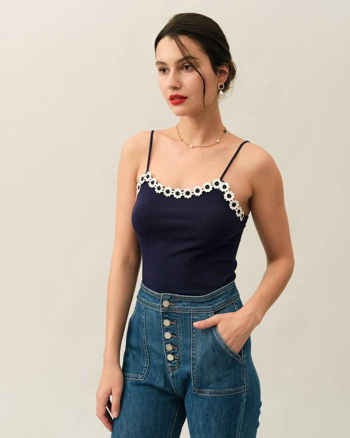 The Solid Daisy Trim Cami Top