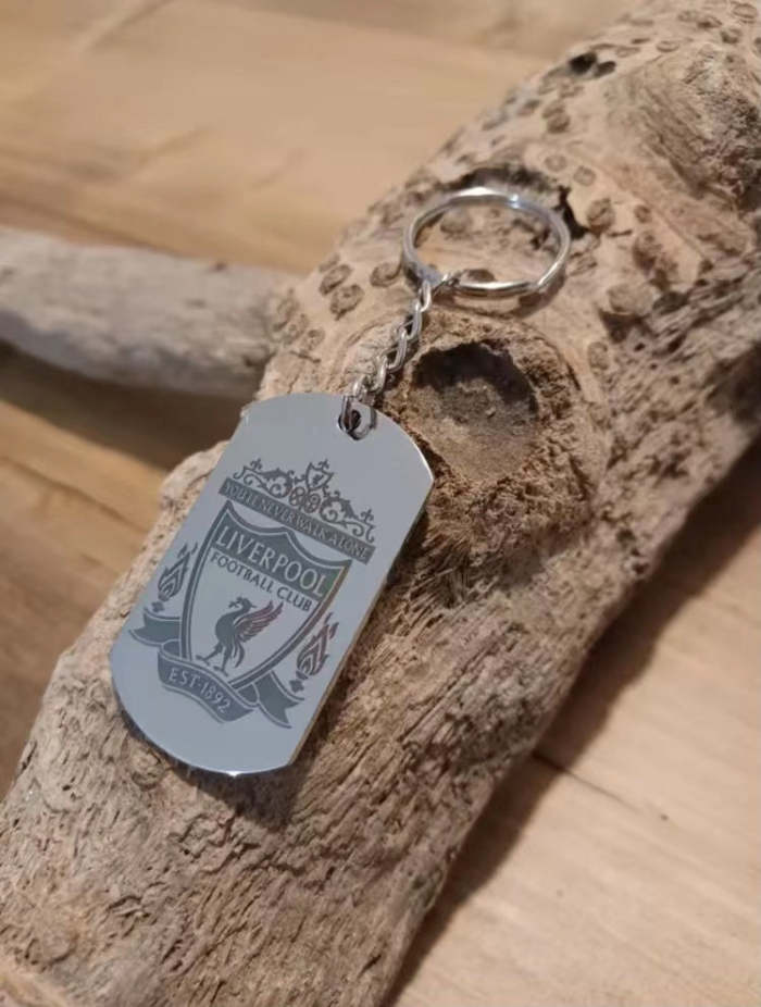 Football Club Keyring Personalised Double-Side Engraved (Club On The Front&Any Name+Number Or Any Words On The Back)