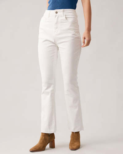 The White High Waisted Flare Jeans