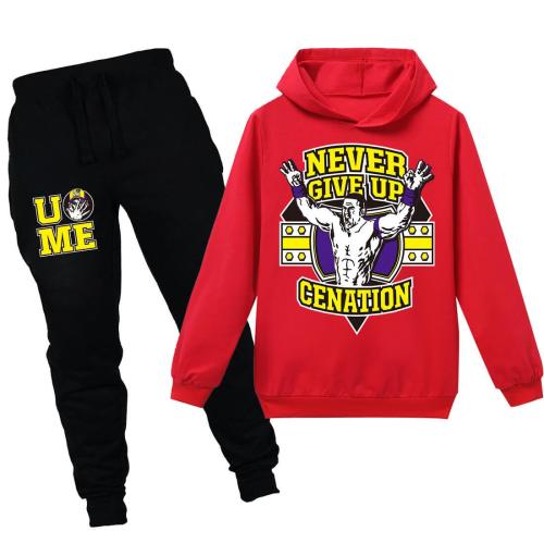 John Cena Never Give Up Cenation Print Girls Boys Hoodie Sweatpants