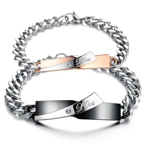 2Pcs/Set Bff Couple Bracelets  Love Letter