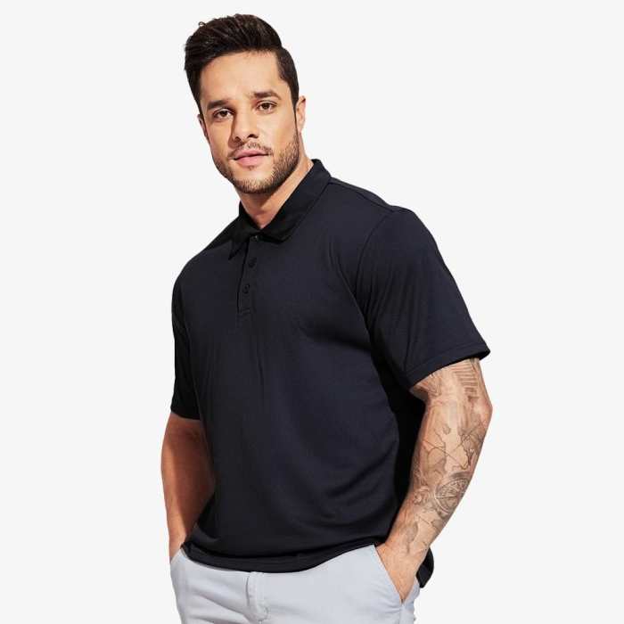 Men Quick Dry Polo Shirts Casual Collared Shirts Short Sleeve