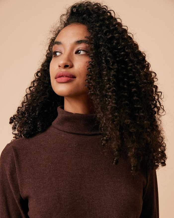 The Solid Turtleneck Knit Top