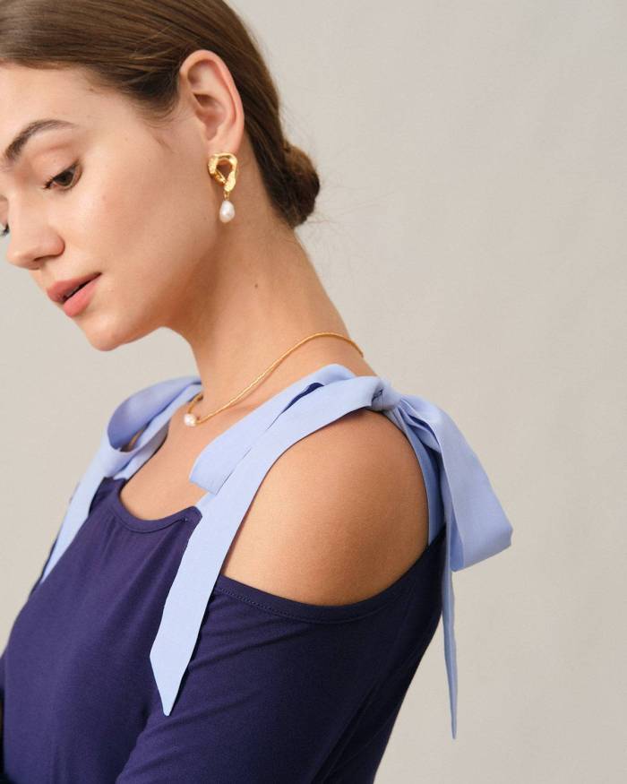 The Tie Strap Off-The-Shoulder Tee
