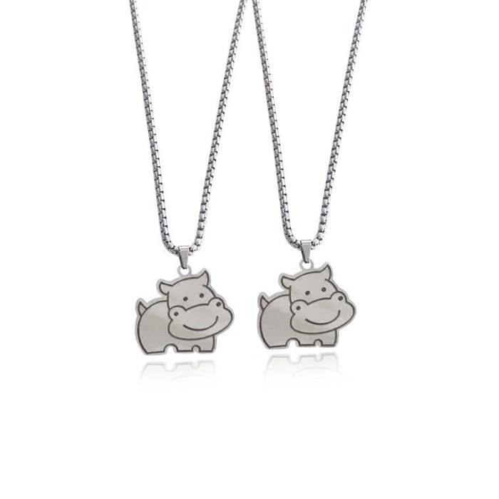 1Pcs  Trend Cute Dog Necklace And Hippo Necklace