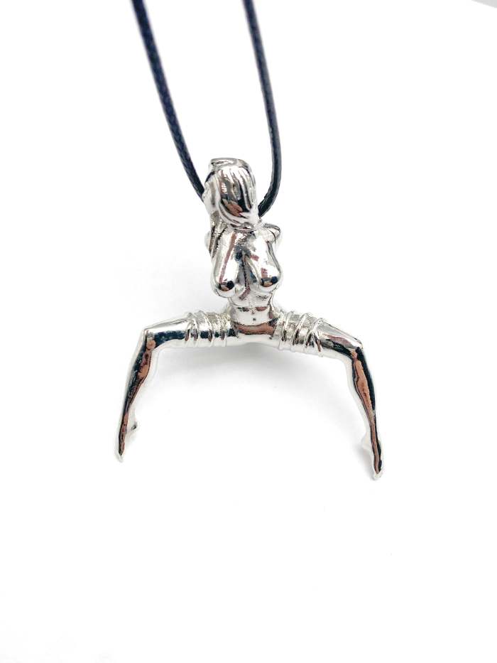 Sterling Silver Pendant Necklace Naked Woman
