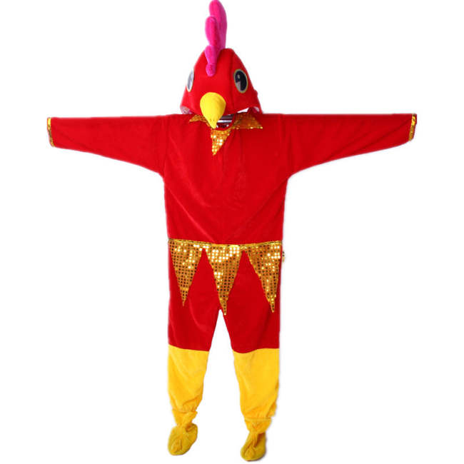 Red Rooster Chirpy Cockerel Kids Halloween School Play Costume