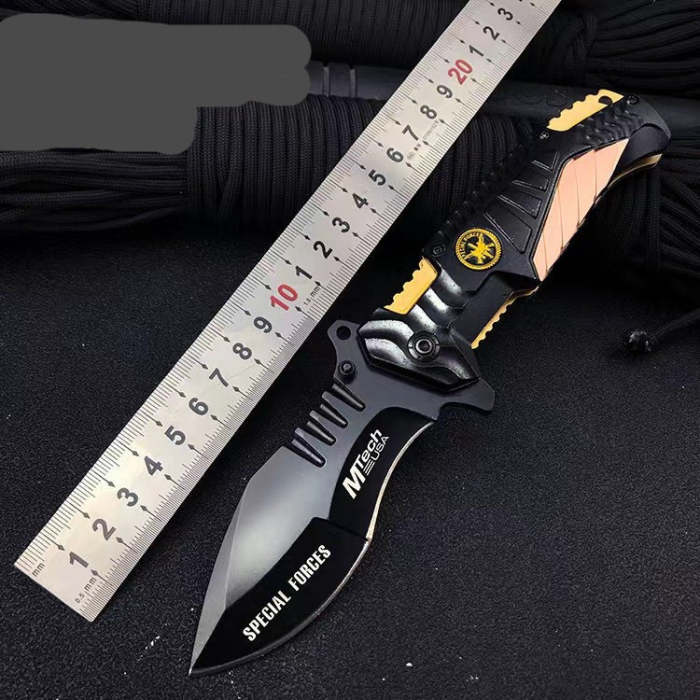 Cool Camping Survival Portable Spring Asist Quick Open Field Folding Knife