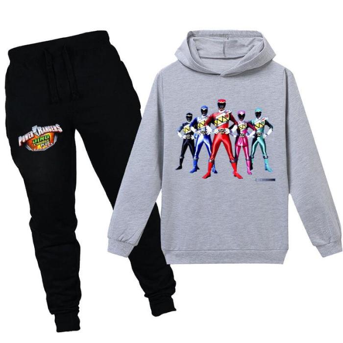 Power Ranger Print Boys Girls Kids Cotton Hoodie And Sweatpants Suit