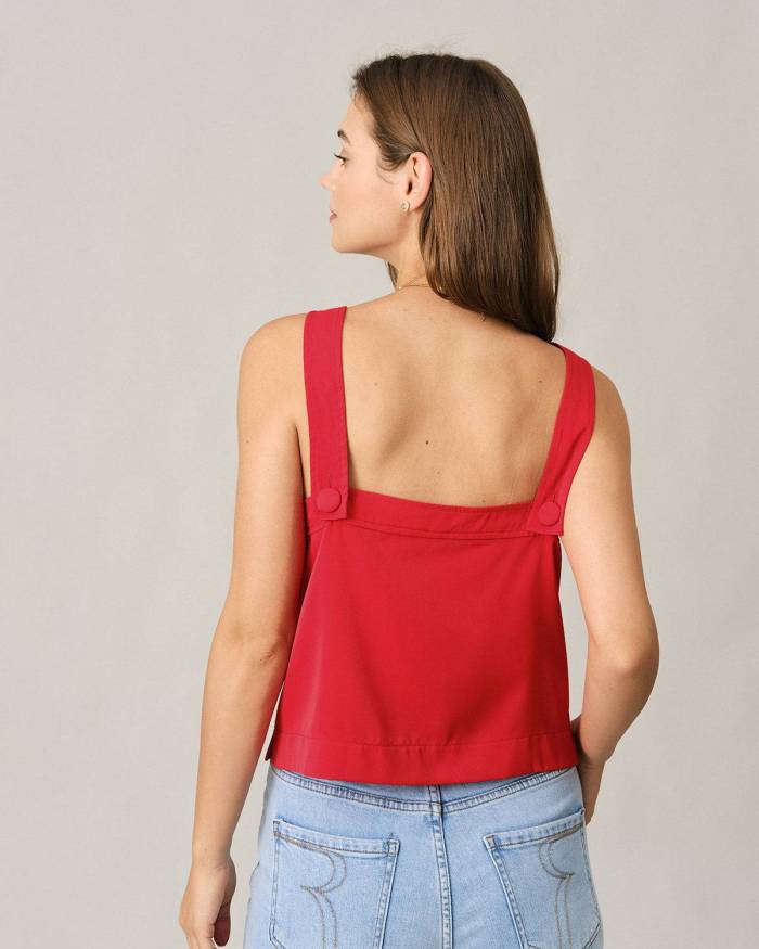 The Square Neck Backless Tank Top