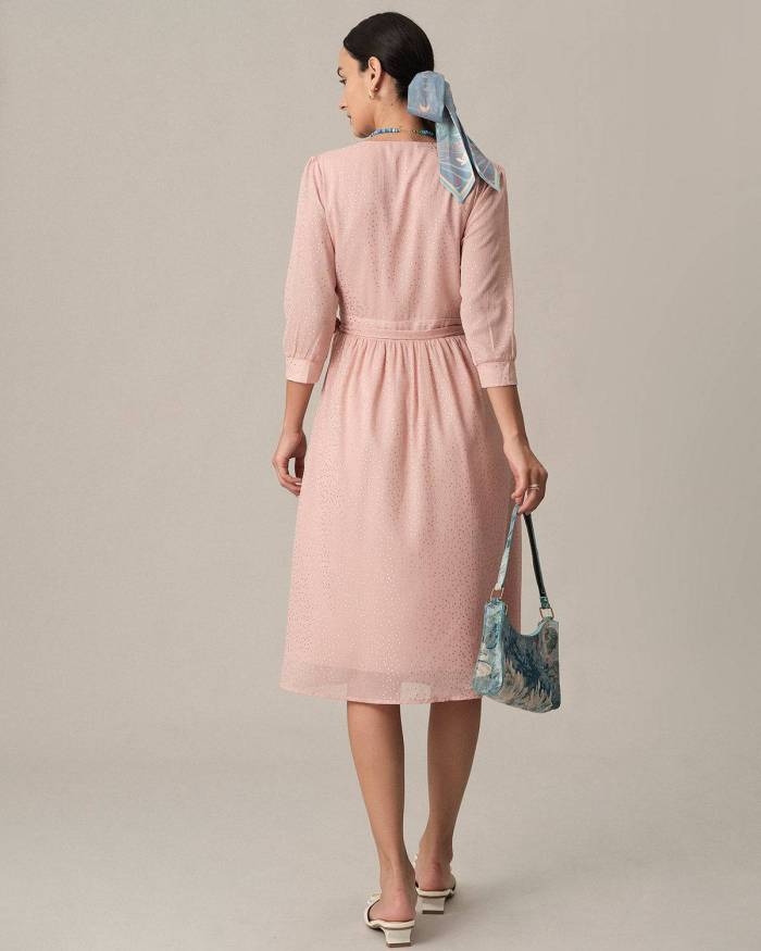 The Ruched Wrap Midi Dress