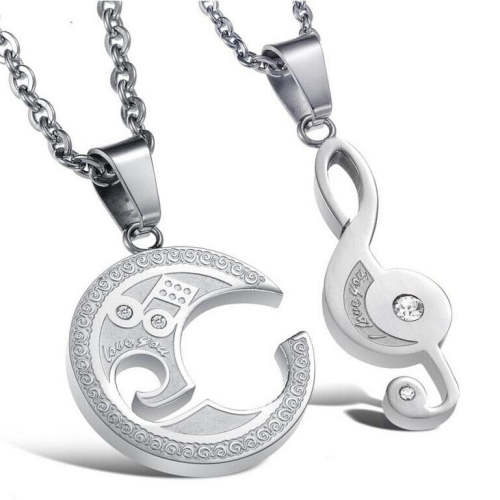 Lovers' And Bestfriend Romantic Musical Notes Splicing Pendant