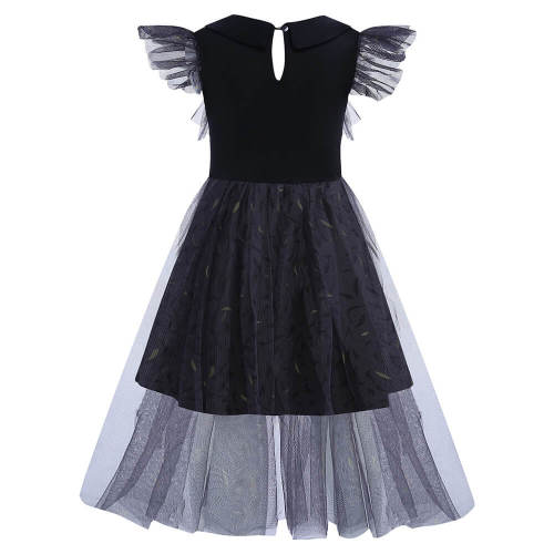 Girls Wednesday Scary Addams Kids Halloween Party School Play Costume