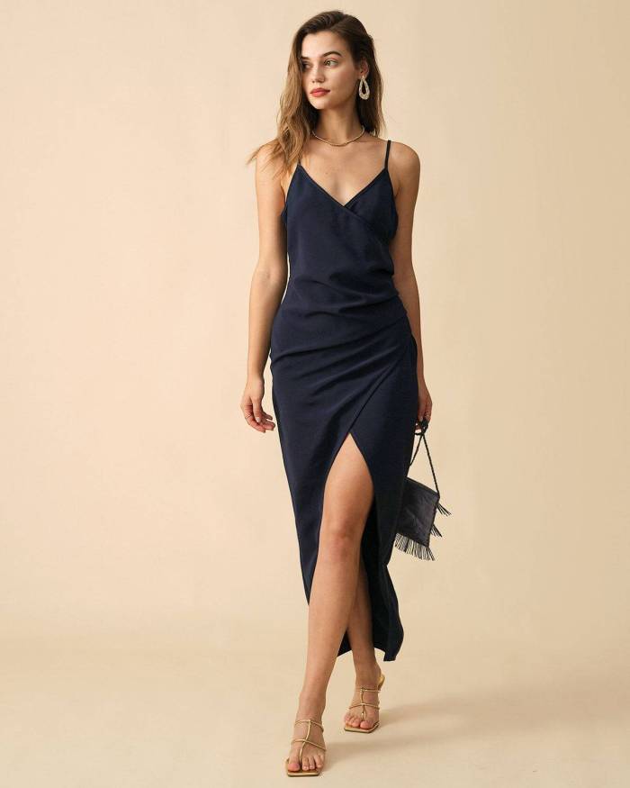 The Ruched Slit Bodycon Maxi Dress