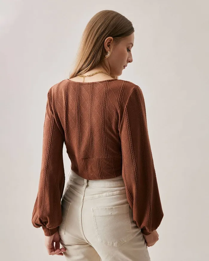 The Deep V-Neck Knitted Crop Top