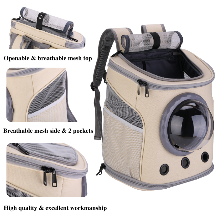 Canvas Bubble And Breathable Capsule Portable Pet Backpack-Medium