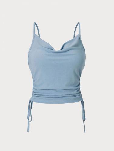 The Ruched Drawstring Crop Cami Top