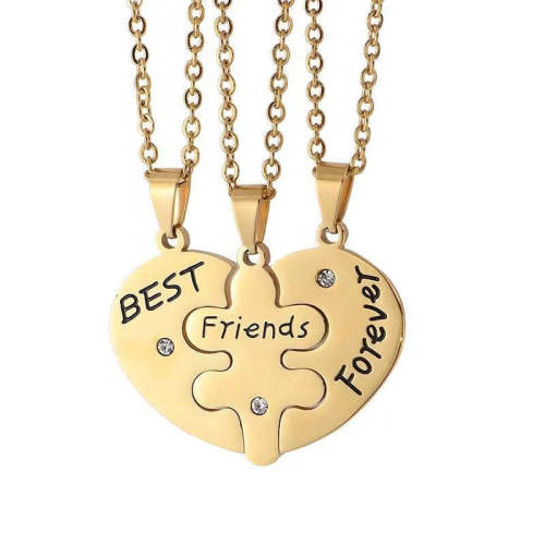 3Pcs Best Friends Forever Matching Necklaces