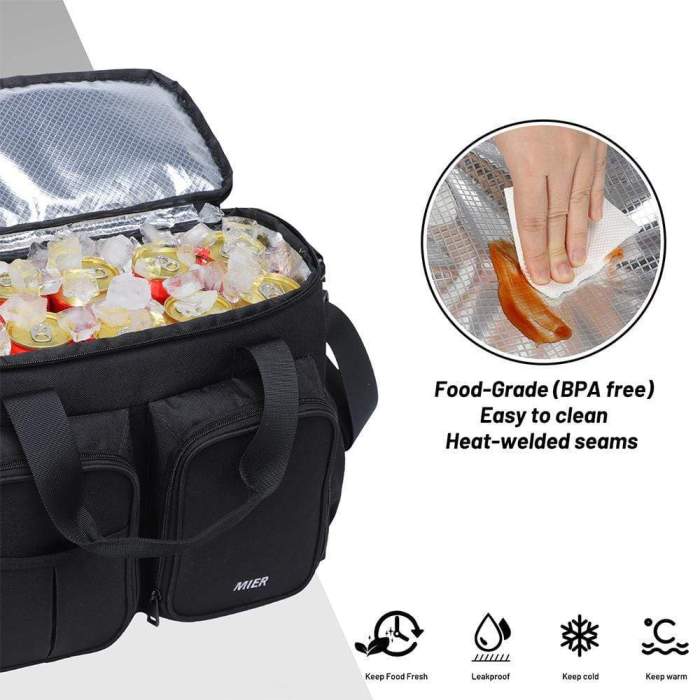 Large Insulated Lunch Cooler Bag With Multiple Pockets