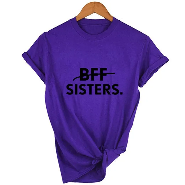 1Pcs Bff Sisters Letters Printing Matching T-Shirt