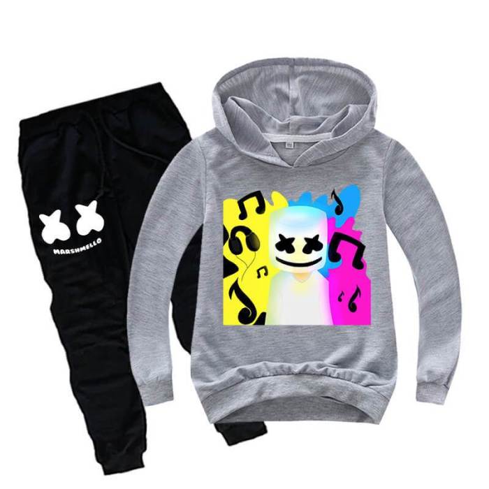 Marshmello Dj Music Print Girls Boys Kids Hoodie And Sweatpants Suit