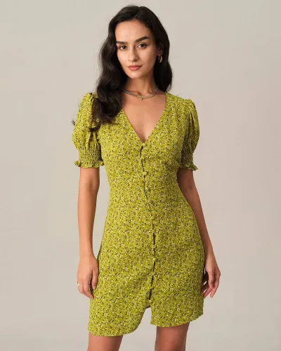 The Button-Up Floral Mini Dress