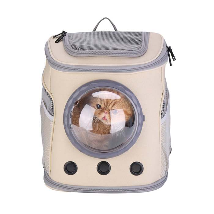 Canvas Bubble And Breathable Capsule Portable Pet Backpack-Medium