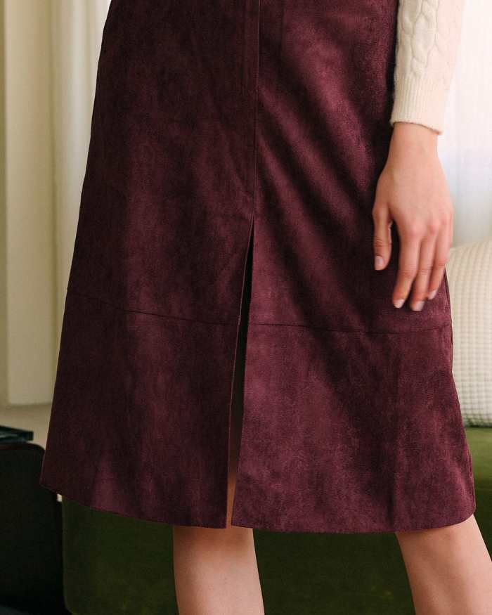 The High Waisted Patchwork Slit Skirt