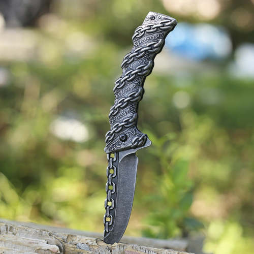 Embossed Folding Knife Mountaineering Portable Camping Knife For Self-Defense