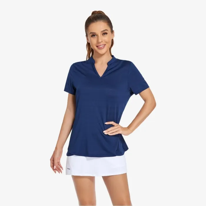Women Golf Polo Shirts Collarless Upf 50+ Tennis Running T-Shirt