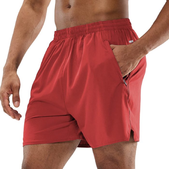 Men Workout 5 Inches Running Shorts With Zipper Pockets