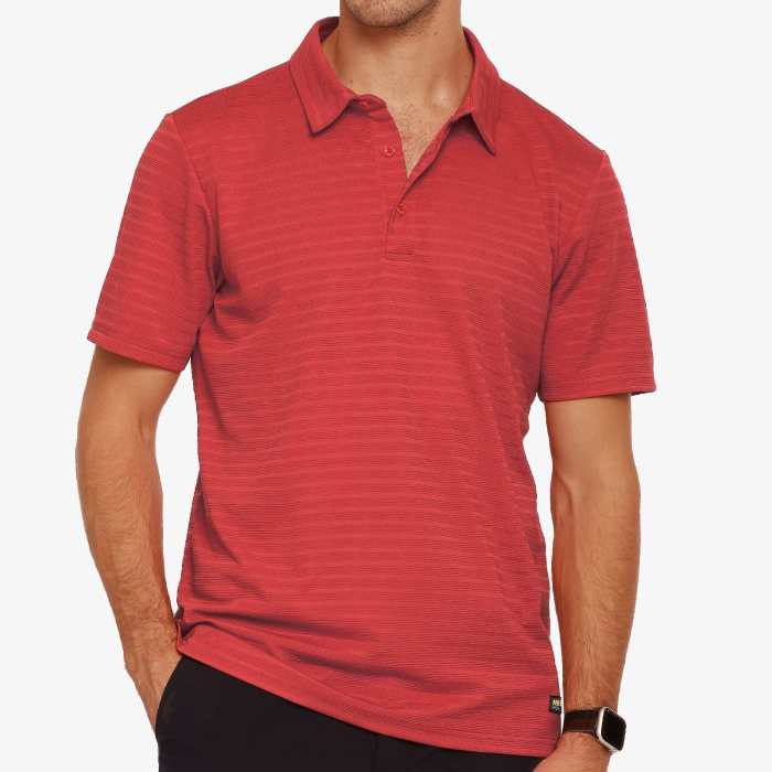 Men Striped Polo Shirts Quick Dry Casual Golf Collared Shirt