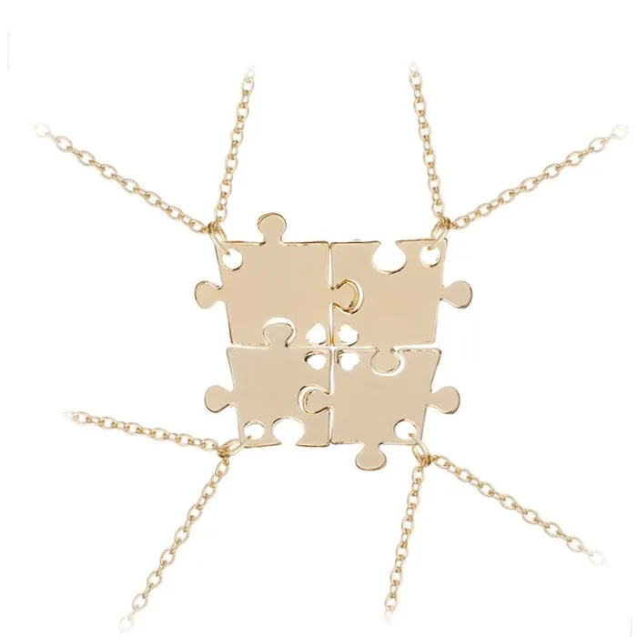 Four Flap Stitching Geometric Pendant Statement Necklace