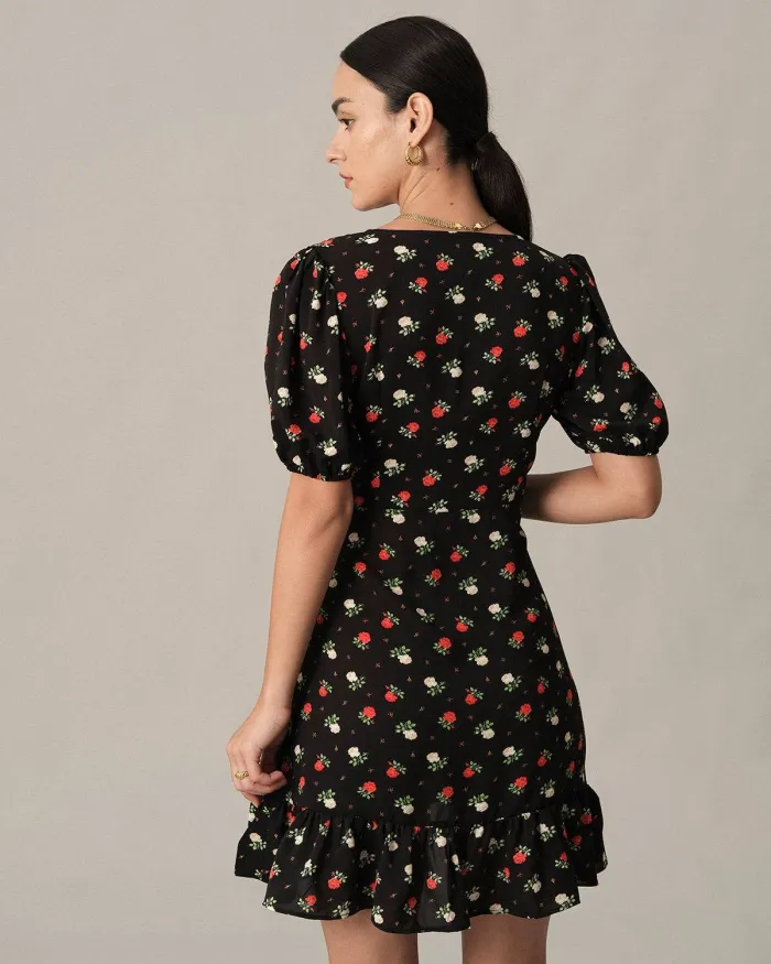 The Floral Puff Sleeve Mini Dress