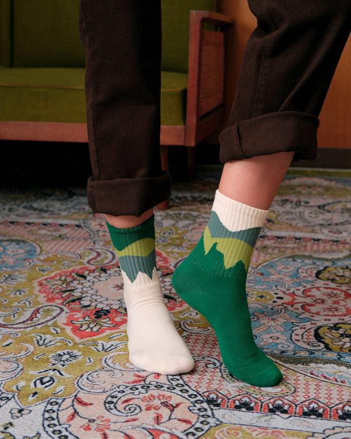 The Geometric Pattern Crew Socks