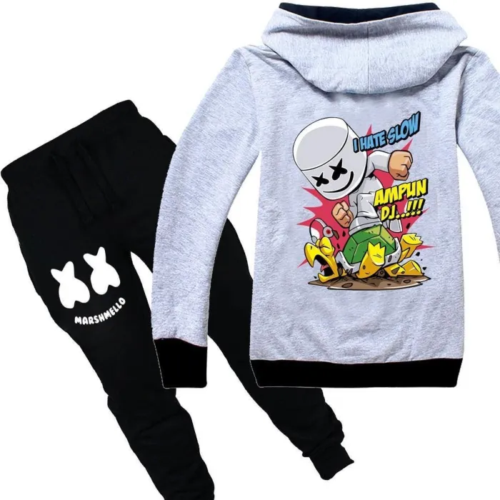 Ampun Dj Marshmello Boys Pure Cotton Hoodie And Sweatpants Outfit Set