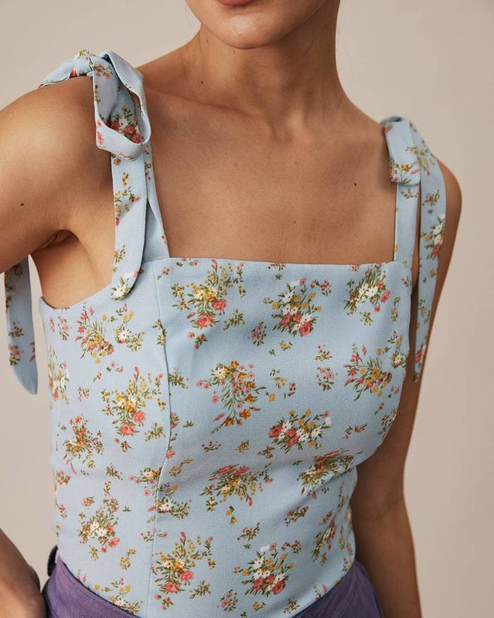 The Smocked Fitted Floral Cami Top