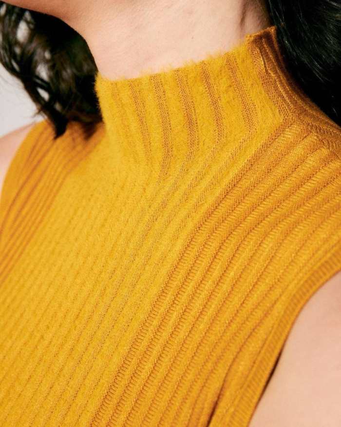 The Ribbed Turtleneck Tank Top