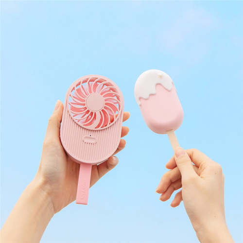 Mini Ice Cream Fan Usb Charge Handheld