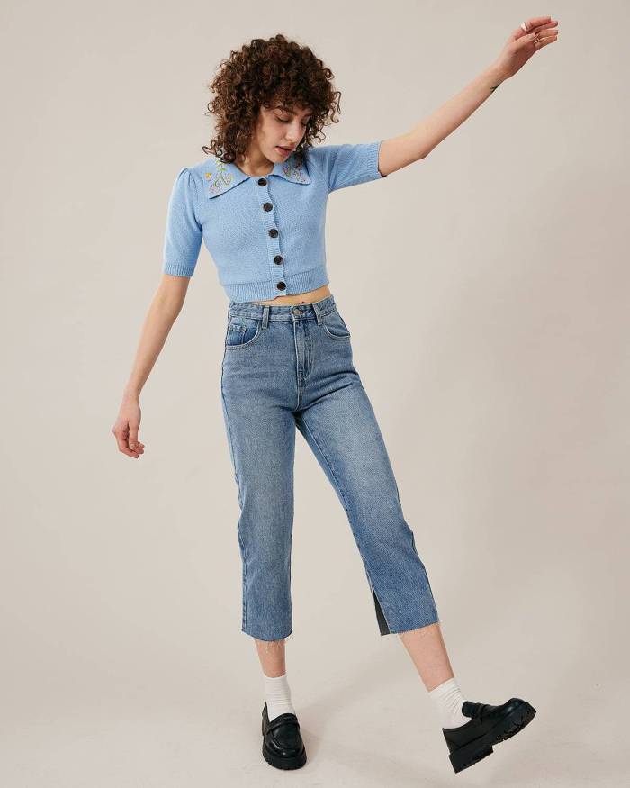 The Premium-Fabric Vintage Split Tassel Jeans