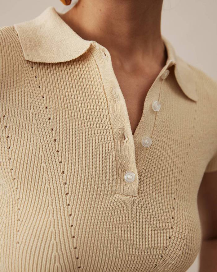 The Half Button Fitted Knit Top