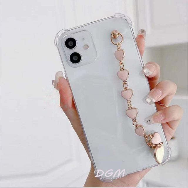 Bracelet Chain Case For Lg Soft Crystal Silicone Cover Shell