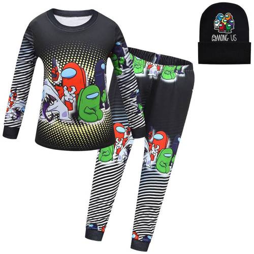 Among Cute Alien Us Kids Pajamas Sleepwear Set Halloween Costume